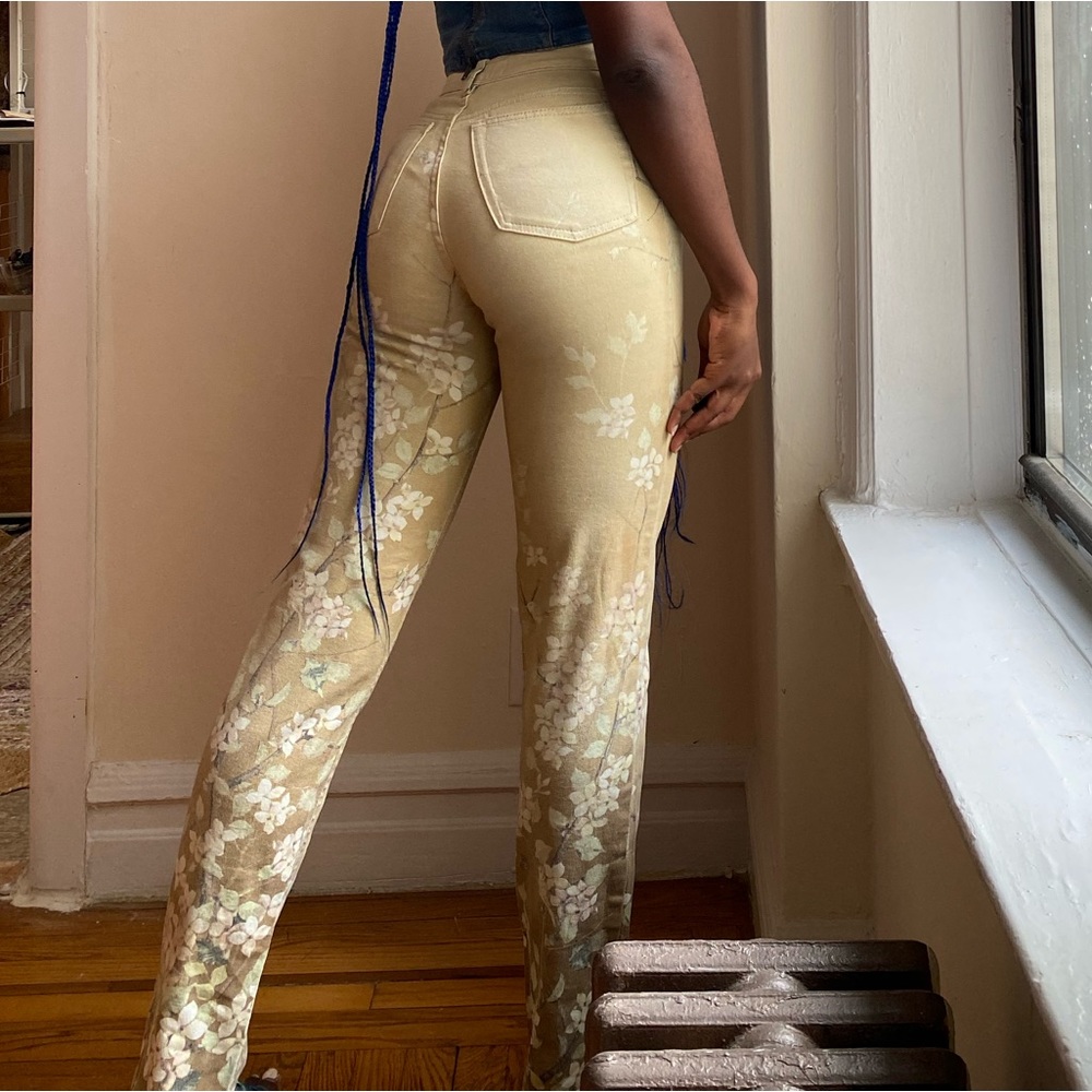 Super rare 2000s vintage Italian Roberto Cavalli floral Jeans